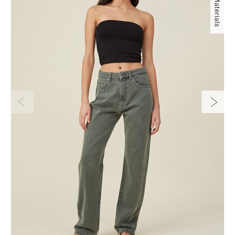 Olive Long Straight Leg Jeans Cotton On